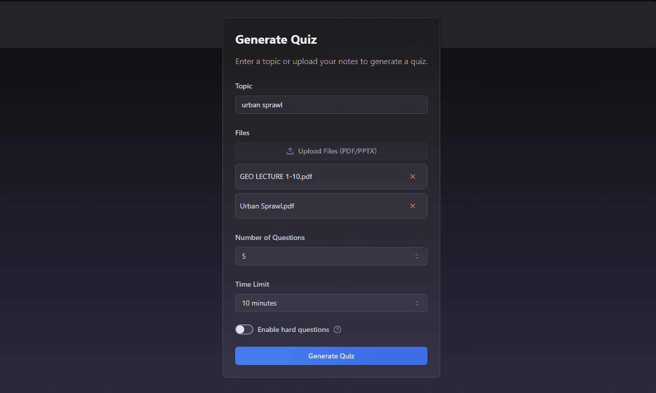 Generate your quiz